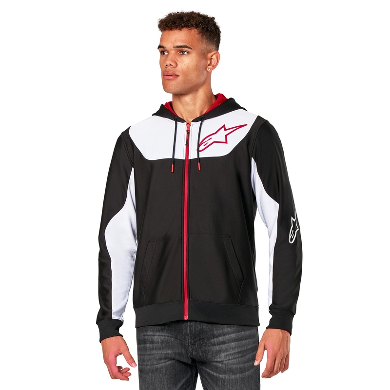 Alpinestars Sessions 3 Hoodie черна, бяла и червена
