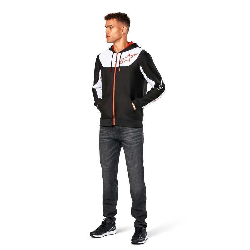 Alpinestars Sessions 3 Hoodie черна, бяла и червена