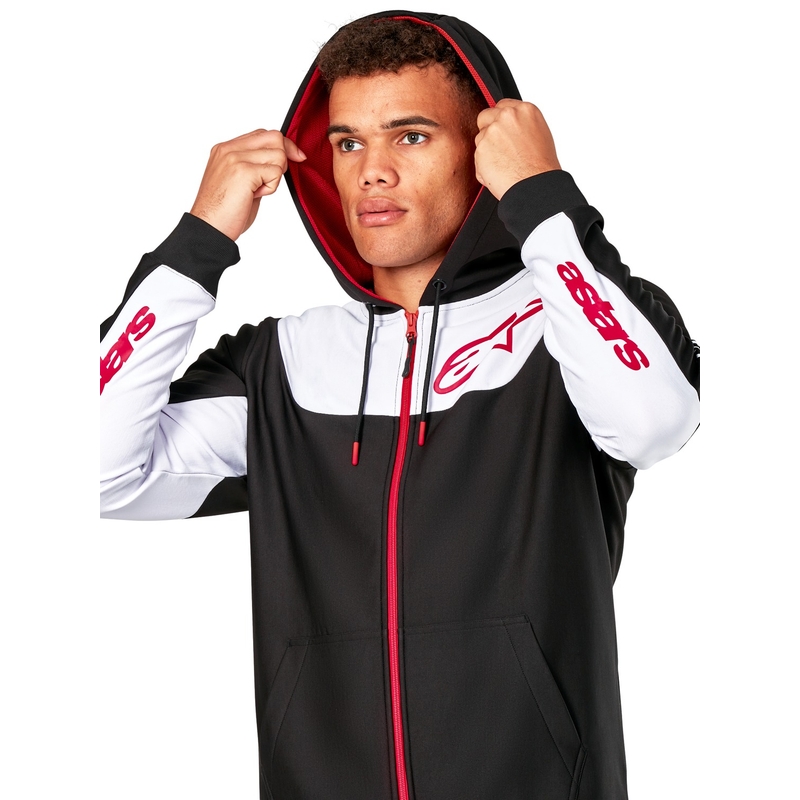 Alpinestars Sessions 3 Hoodie черна, бяла и червена