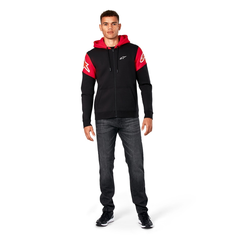Alpinestars Velocity Hoodie черна и червена