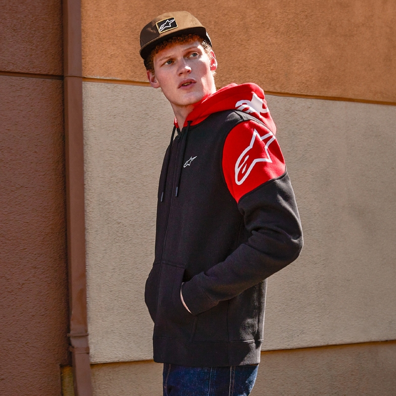 Alpinestars Velocity Hoodie черна и червена