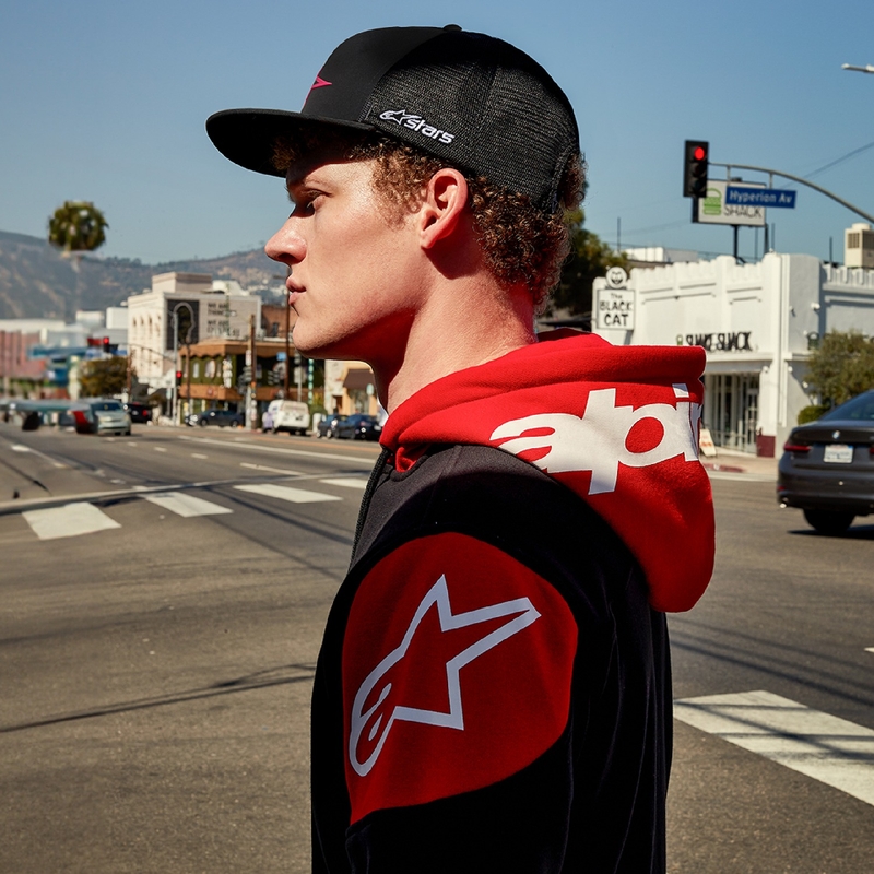 Alpinestars Velocity Hoodie черна и червена