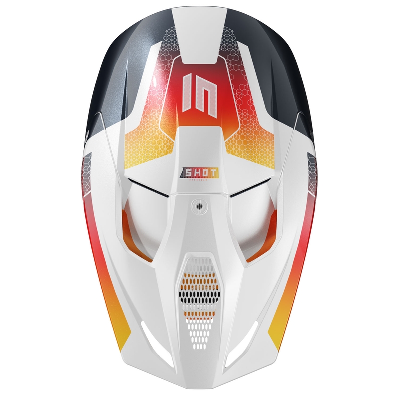 Мотокрос каска Shot Race Phaser pearl blue-white-orange