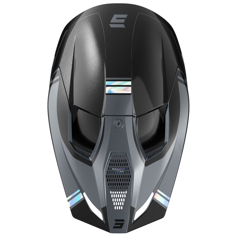 Каска за мотокрос Shot Race Sprint pearl черно-сива