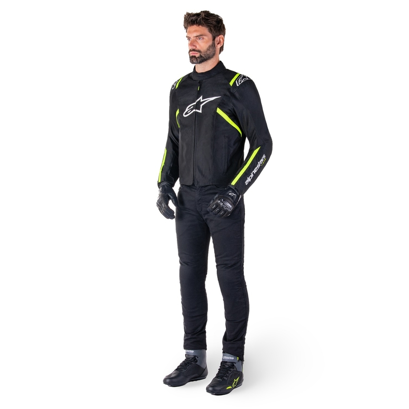 Alpinestars T-SPS 2 Водоустойчиво черно, бяло и флуорово жълто яке за мотоциклет