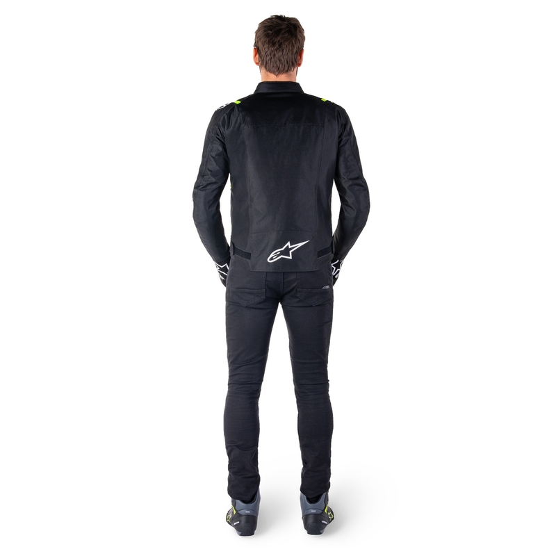 Alpinestars T-SPS 2 Водоустойчиво черно, бяло и флуорово жълто яке за мотоциклет