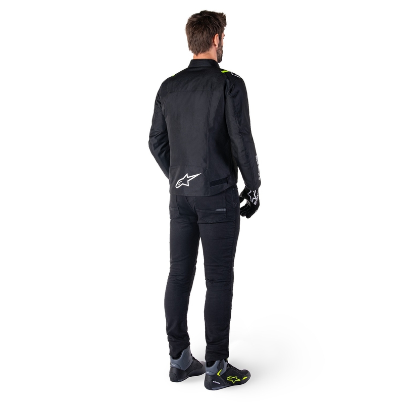 Alpinestars T-SPS 2 Водоустойчиво черно, бяло и флуорово жълто яке за мотоциклет