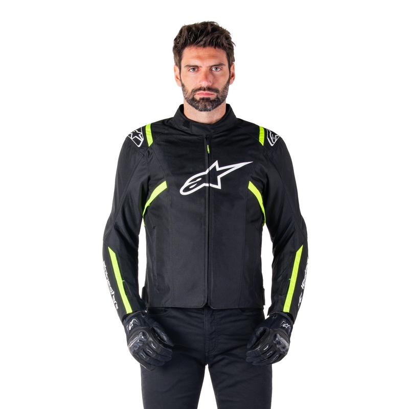 Alpinestars T-SPS 2 Водоустойчиво черно, бяло и флуорово жълто яке за мотоциклет