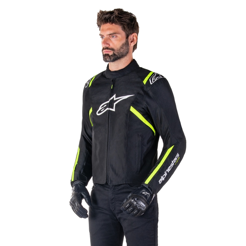 Alpinestars T-SPS 2 Водоустойчиво черно, бяло и флуорово жълто яке за мотоциклет