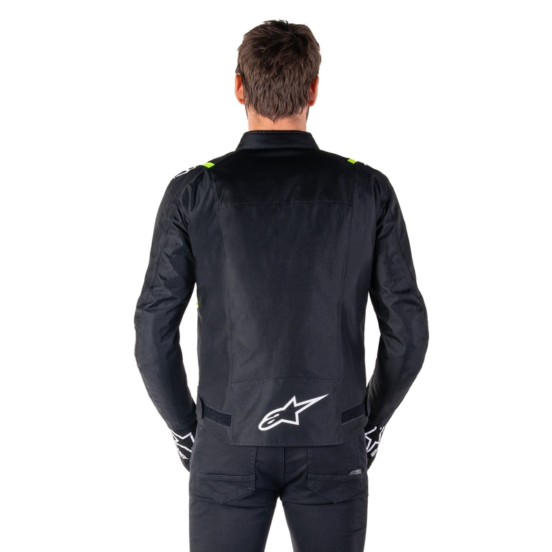 Alpinestars T-SPS 2 Водоустойчиво черно, бяло и флуорово жълто яке за мотоциклет