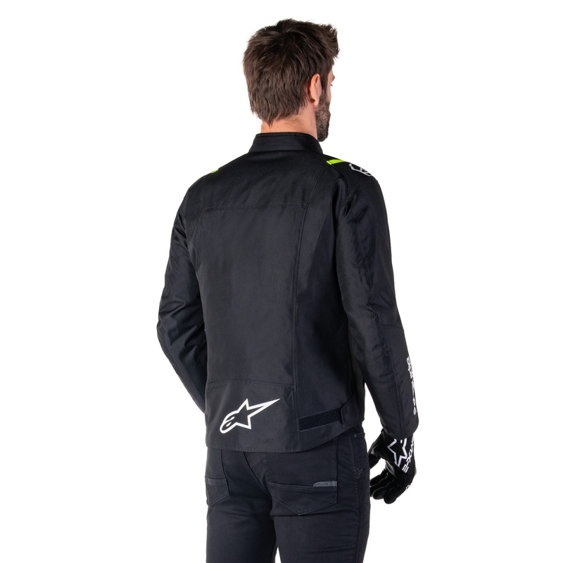 Alpinestars T-SPS 2 Водоустойчиво черно, бяло и флуорово жълто яке за мотоциклет