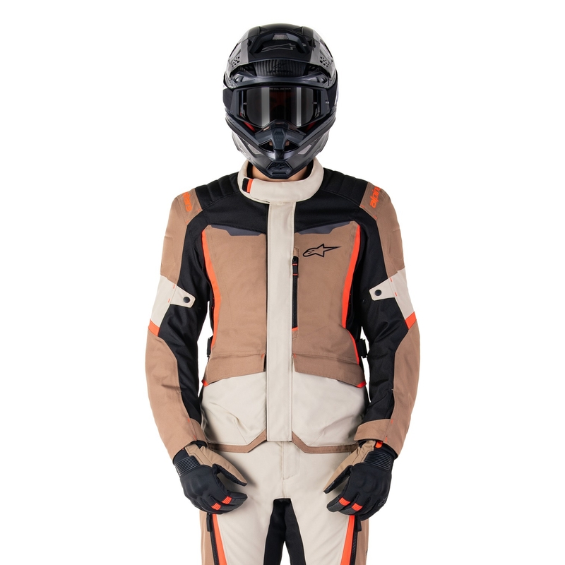 Alpinestars ST-1 Водоустойчиво мотоциклетно яке каки-пясъчно-черно-флуо червено