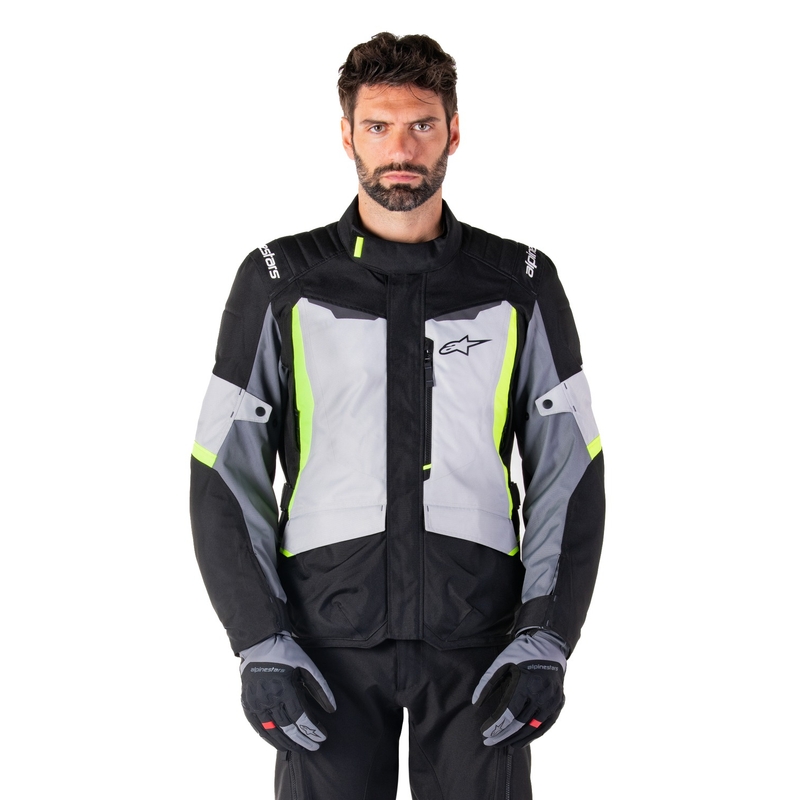 Alpinestars ST-1 Водоустойчиво сиво-черно-флуорово жълто яке за мотоциклет