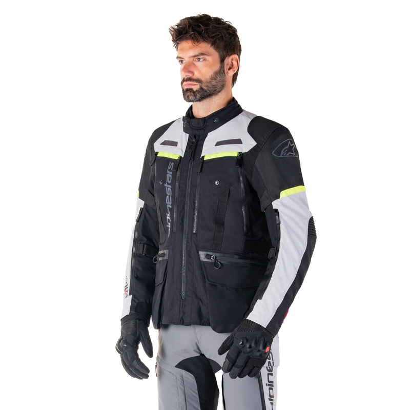 Alpinestars Bogota PRO Drystar черно - сиво - флуорово жълто яке за мотоциклет