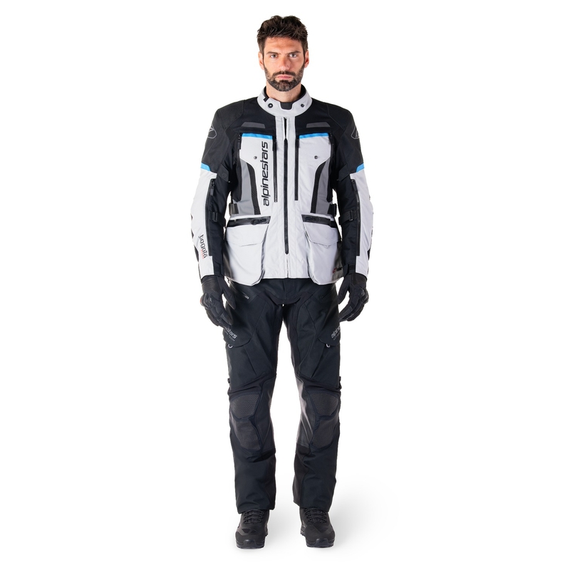 Alpinestars Bogota PRO Drystar сиво-черно-синьо яке за мотоциклет