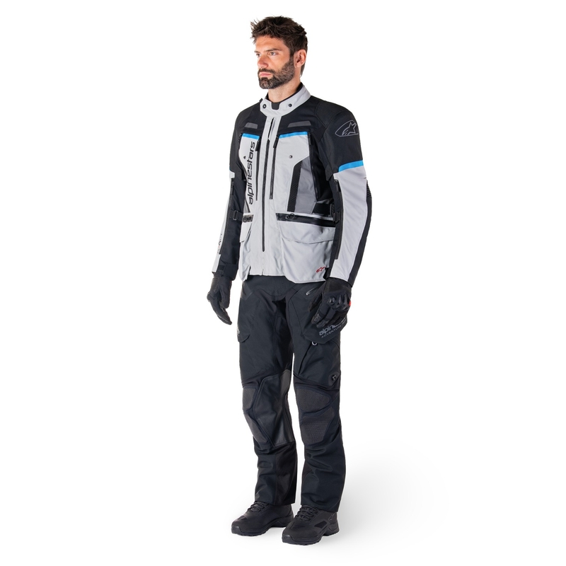 Alpinestars Bogota PRO Drystar сиво-черно-синьо яке за мотоциклет