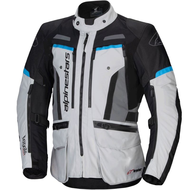 Alpinestars Bogota PRO Drystar сиво-черно-синьо яке за мотоциклет