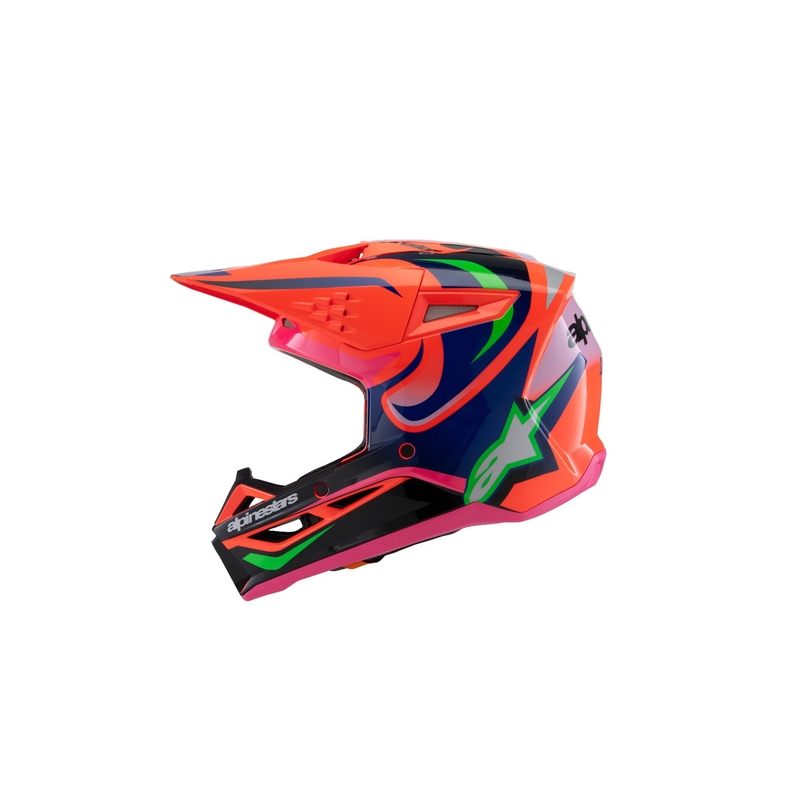 Детска каска за мотокрос Alpinestars S-M3 HAIDEN DEEGAN флуоро-оранжево-лилаво-розово-зелено