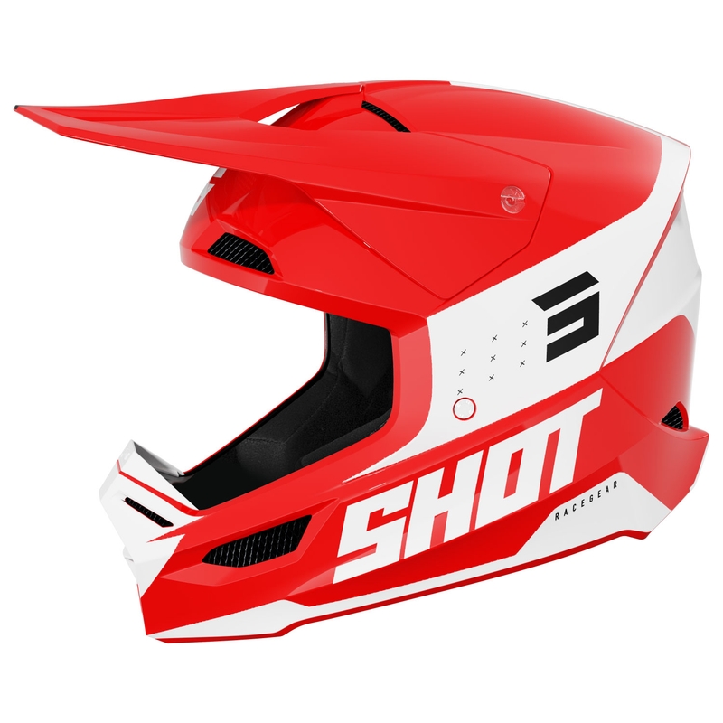 Мотокрос каска Shot Furious League червено и бяло