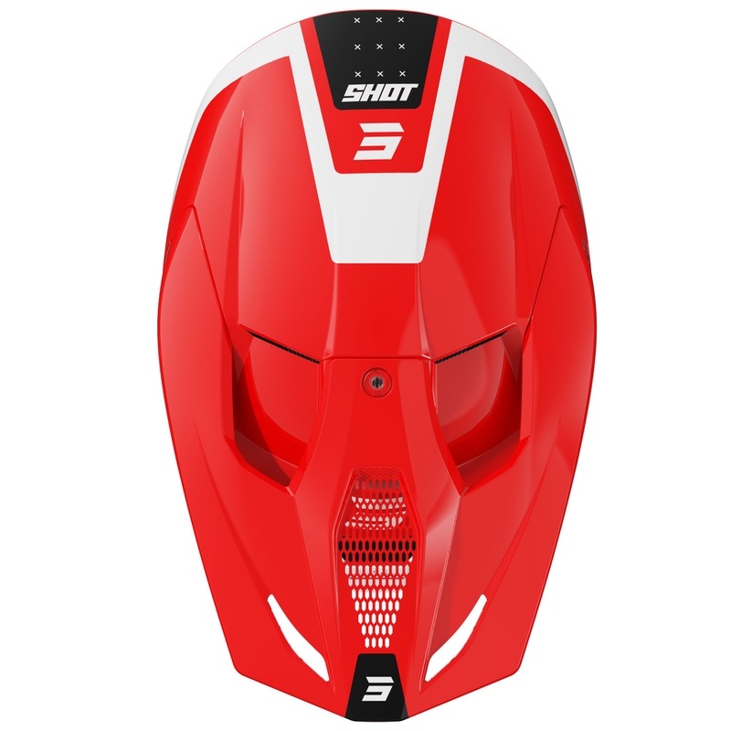 Мотокрос каска Shot Furious League червено и бяло