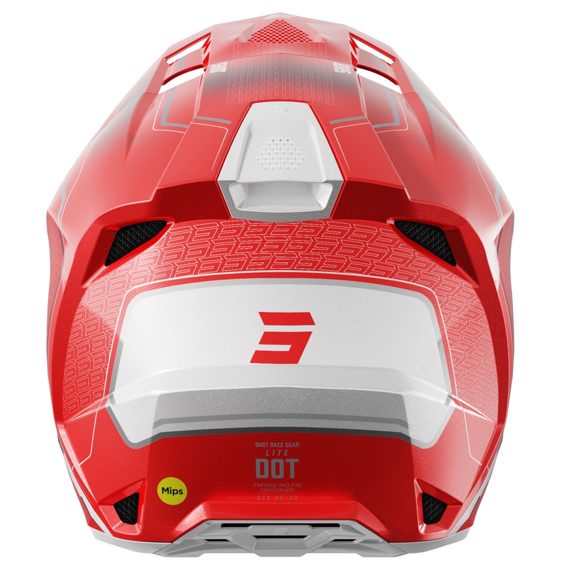 Мотокрос каска Shot Lite Challenger перлено червена