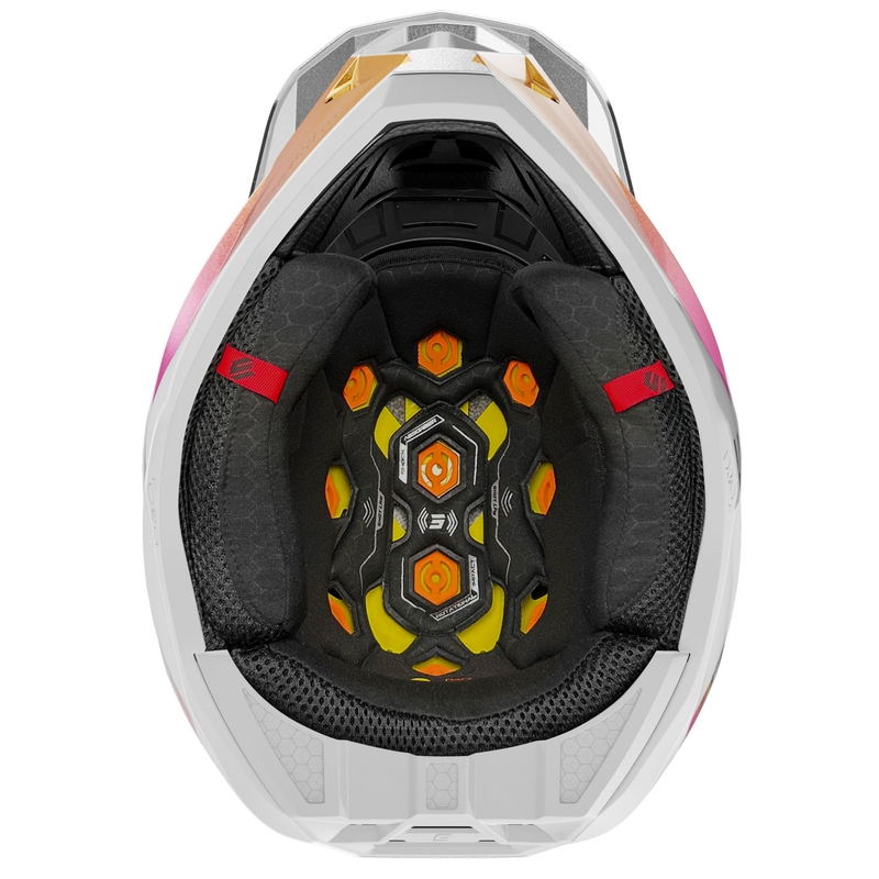 Каска за мотокрос Shot Lite Ultra pearl blue-orange-pink