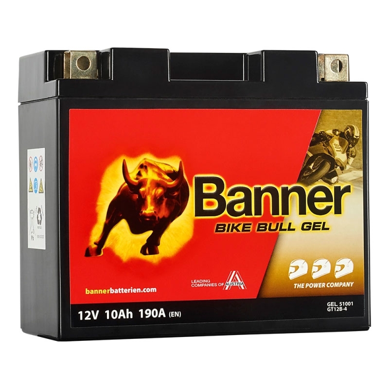 Гел батерия Banner Bike Bull GEL 510 01/BGT12B-4 - GT12B-4 12V, 10Ah, 190A