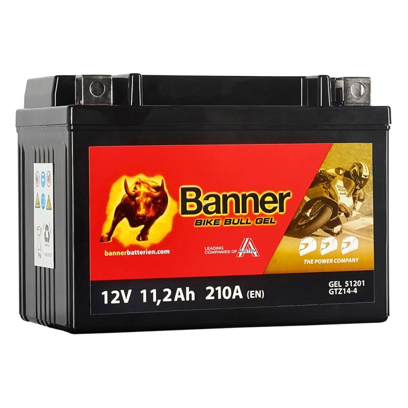 Гел батерия Banner Bike Bull GEL 512 01/BGTZ14-S - GTZ14-S 12V, 11.2Ah, 210A