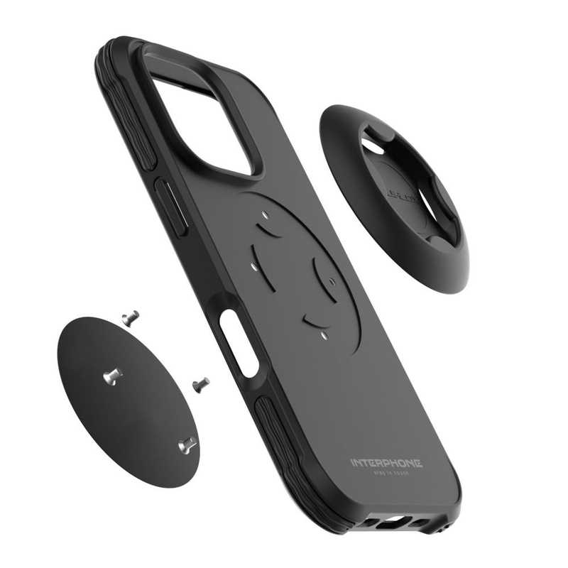 Защитен калъф Interphone QUIKLOX Tetraforce за Apple iPhone 16 Pro, черен