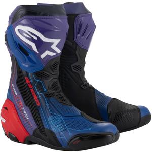 Alpinestars Supertech R Vented лимитирана серия Martinator Jorge Martin синьо-виолетово-червени-черни ботуши за мотоциклет