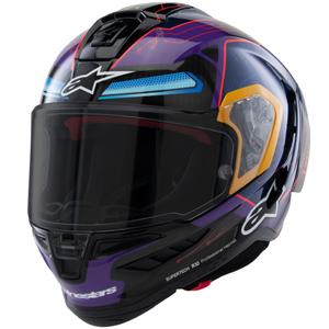 Alpinestars Supertech R-10 лимитирана серия Martinator Jorge Martin синьо-лилаво-червено-жълта интегрална мотоциклетна каска