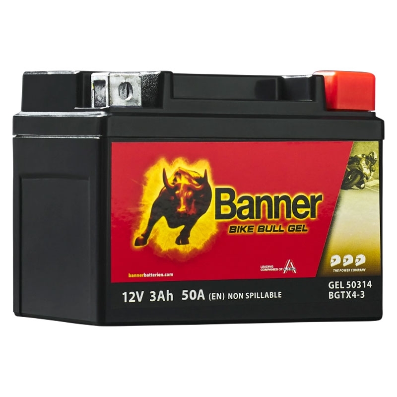 Гел батерия Banner Bike Bull GEL 503 14/BGTX4-3 - GTX4-3 12V, 3Ah, 50A