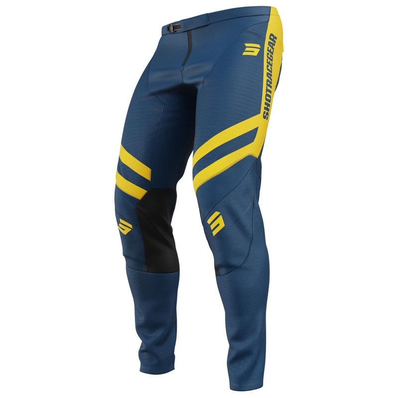 Панталони за мотокрос Shot Contact Mythic синьо-жълто