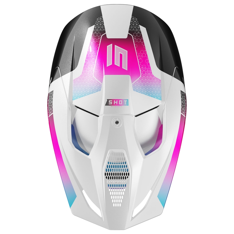 Детска каска за мотокрос Shot Furious Phaser Black-Blue-Pink