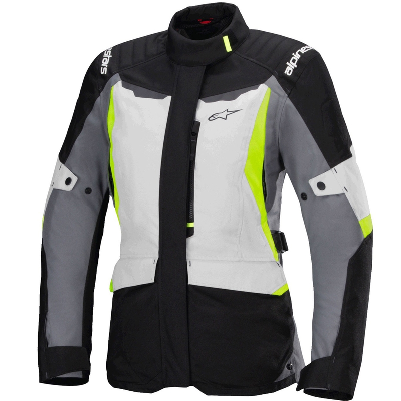 Alpinestars Stella ST-1 Водоустойчиво дамско яке за мотоциклети в сиво-черно-жълт цвят