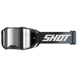 Очила за мотокрос Shot Lite Твърдо черно със сребрист иридиев плексиглас