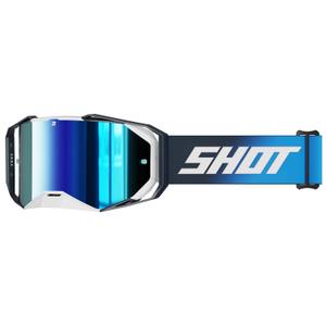 Очила за мотокрос Shot Lite Твърдо синьо със син иридиев плексиглас