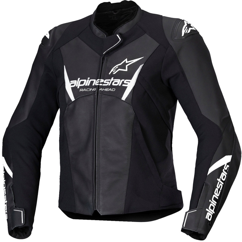 Alpinestars Stella Faster 3 дамско кожено мотоциклетно яке черно и бяло