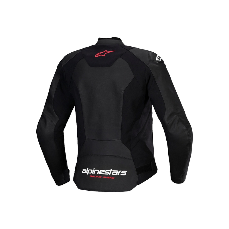 Alpinestars Stella Faster 3 дамско кожено яке за мотоциклет Черно-бяло-флуо червено