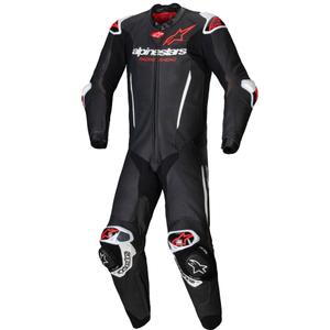 Alpinestars GP-R7 Tech-Air ready/compatible черен-бял-флуо червен кожен костюм от една част за мотоциклет