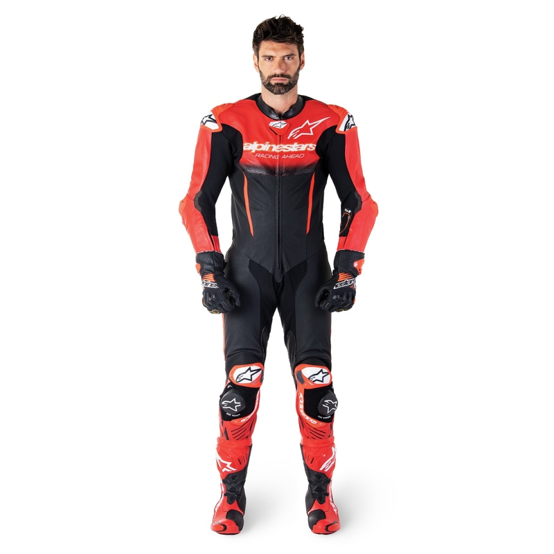Alpinestars GP-R7 Tech-Air готов/съвместим черен/червен кожен костюм от една част