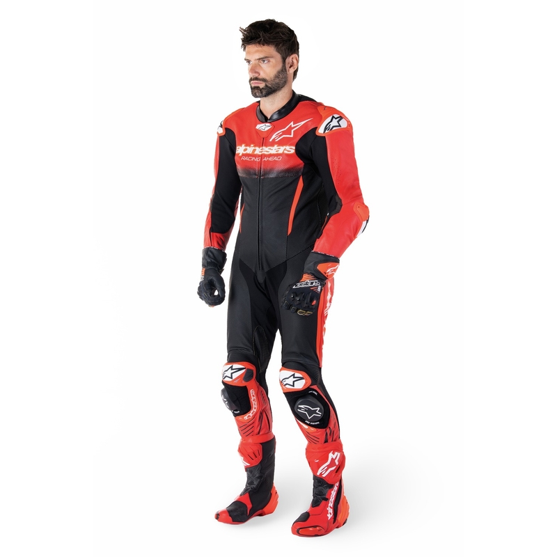 Alpinestars GP-R7 Tech-Air готов/съвместим черен/червен кожен костюм от една част