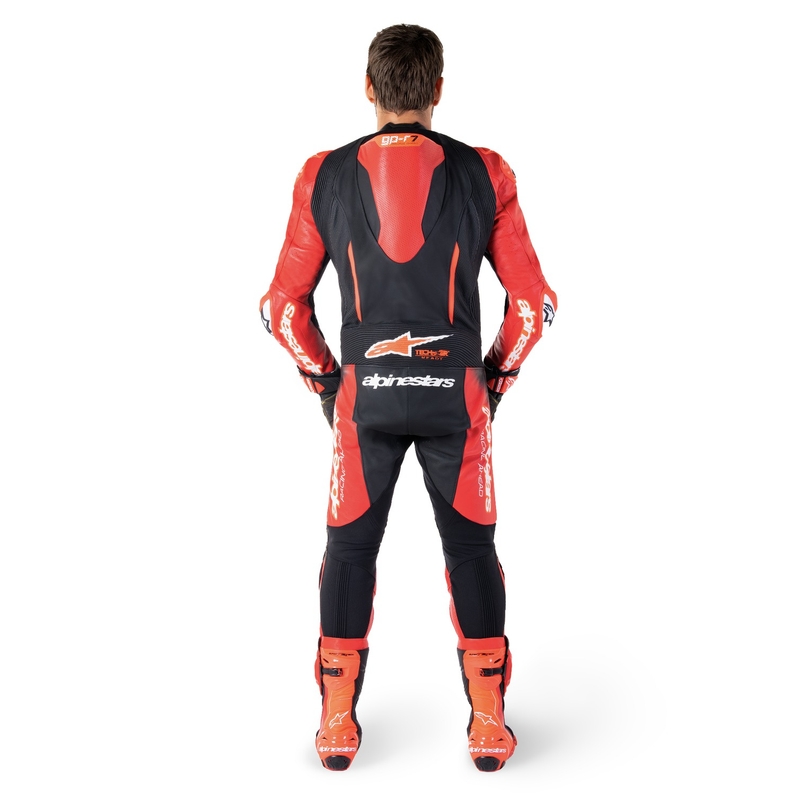 Alpinestars GP-R7 Tech-Air готов/съвместим черен/червен кожен костюм от една част