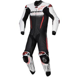 Alpinestars GP-R7 Tech-Air готов/съвместим бяло-черен-флуо червен кожен костюм от една част