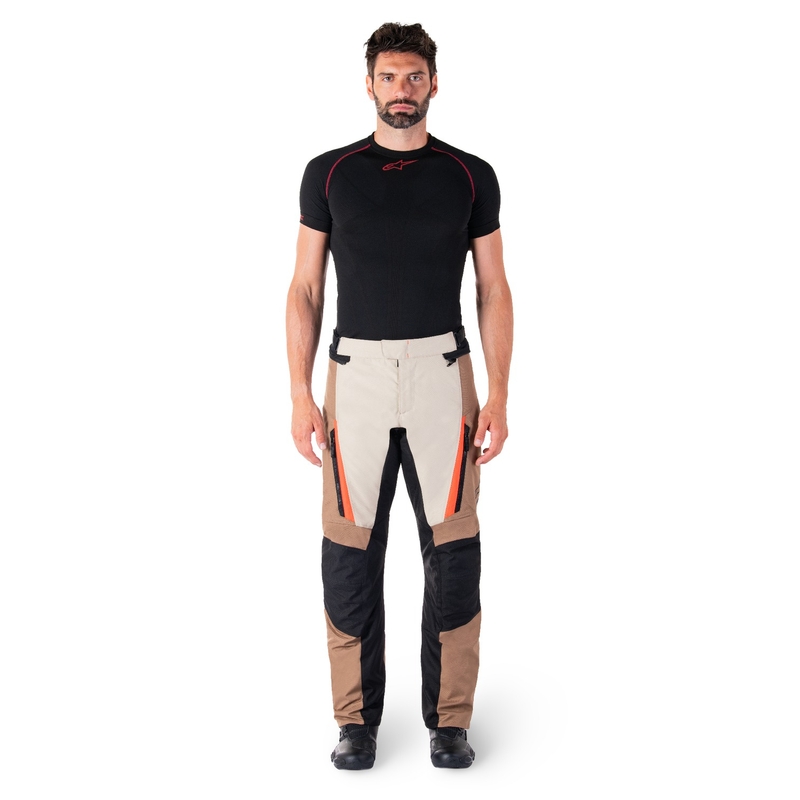 Alpinestars ST-1 Водоустойчив панталон за мотоциклетизъм каки-пясъчно-черно-флуо червено