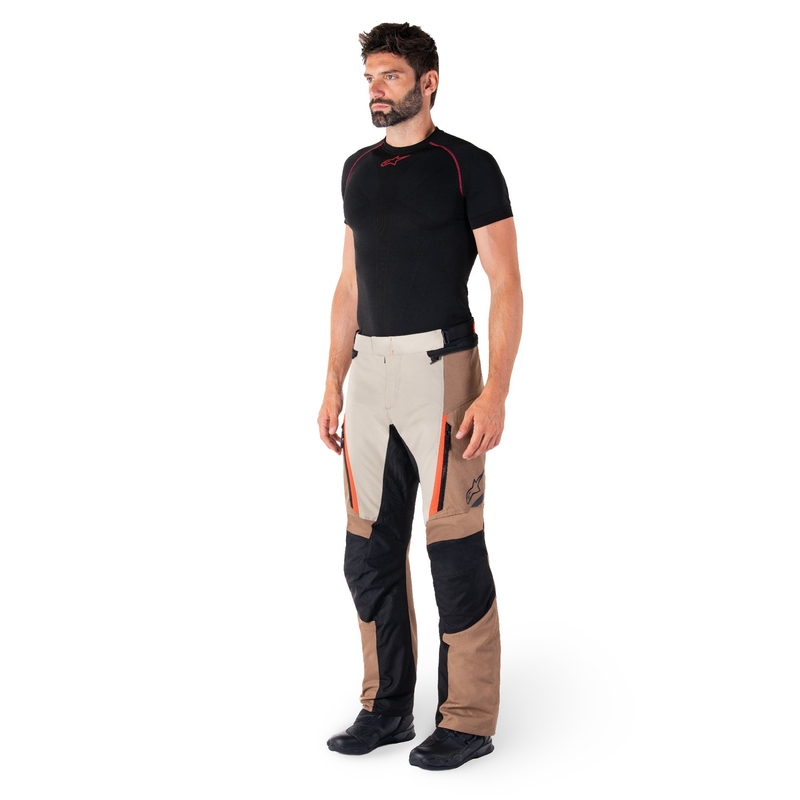 Alpinestars ST-1 Водоустойчив панталон за мотоциклетизъм каки-пясъчно-черно-флуо червено