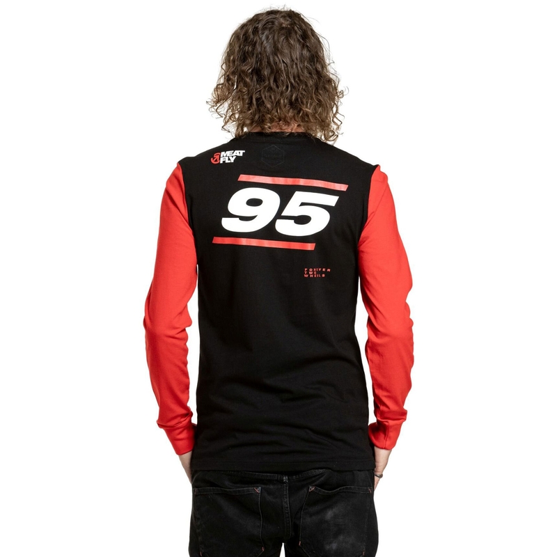 Тениска с дълъг ръкав Meatfly Appex черно-червена