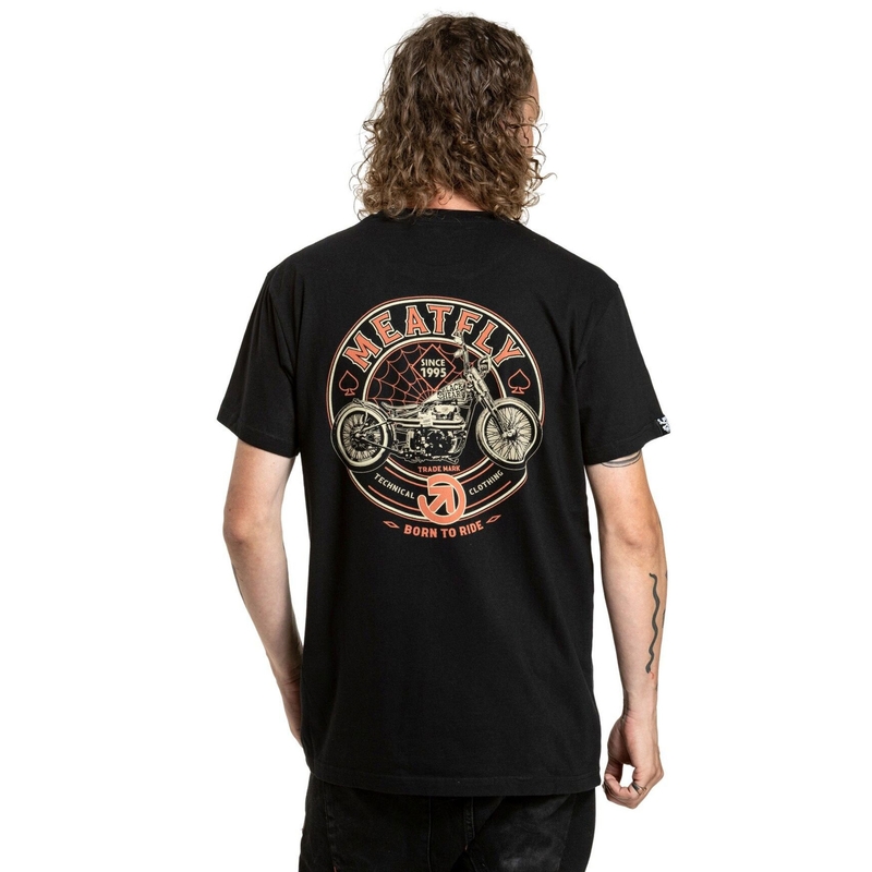 Тениска Meatfly Born To Ride black