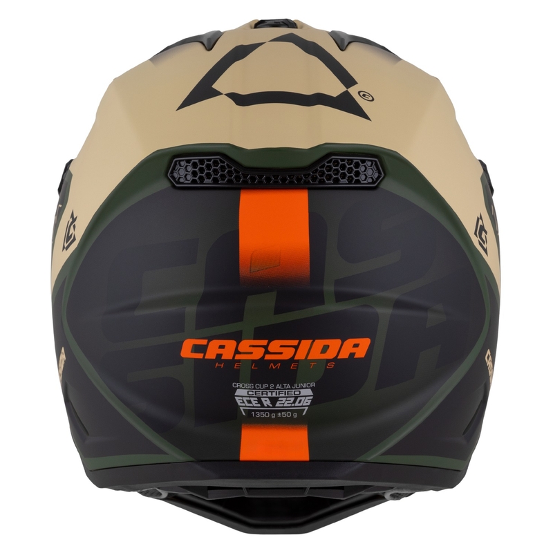 Детска мотоциклетна каска за мотокрос Cassida Cross Cup 2 Napa matt sand-green-orange-black