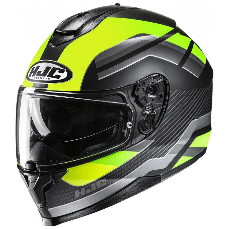 Интегрална мотоциклетна каска HJC C70N Belis MC3HSF флуорово жълто-черна